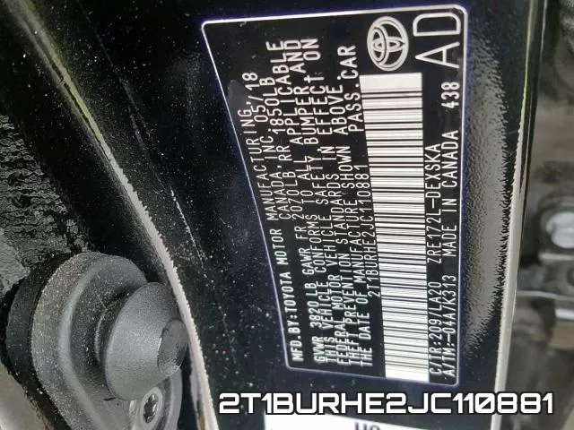 2T1BURHE2JC110881 фото 2