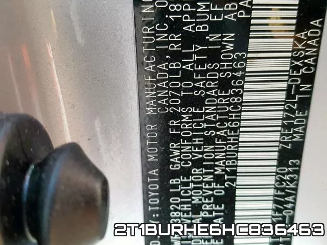 2T1BURHE6HC836463 фото 2