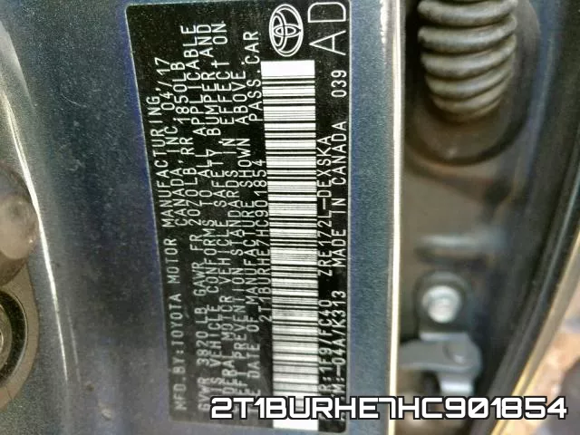 2T1BURHE7HC901854 фото 2