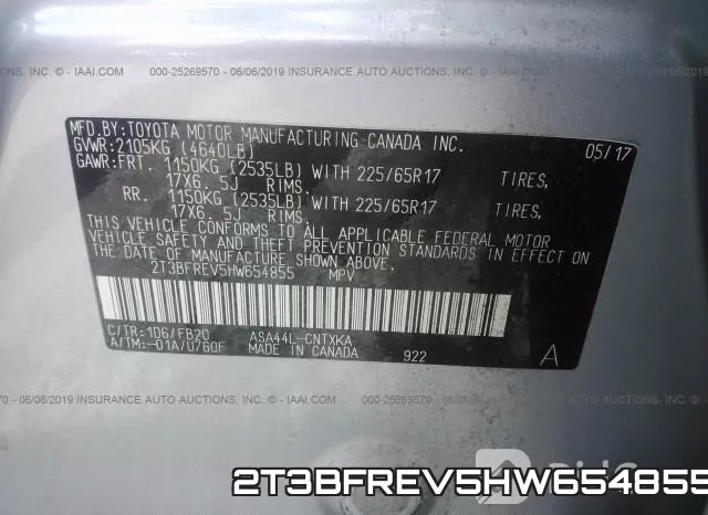 2T3BFREV5HW654855 фото 10