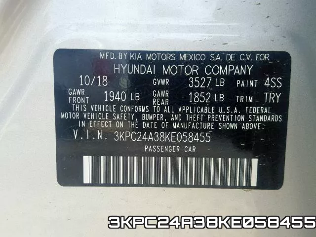 3KPC24A38KE058455 фото 2