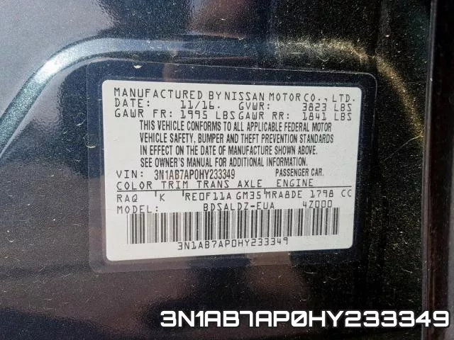 3N1AB7AP0HY233349 фото 2