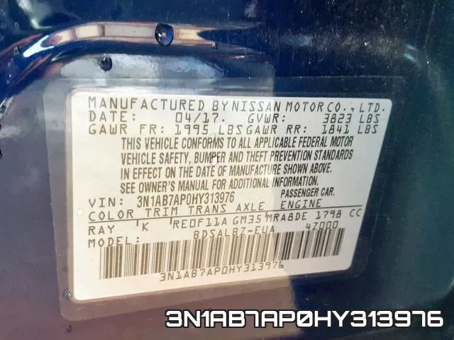 3N1AB7AP0HY313976 фото 2
