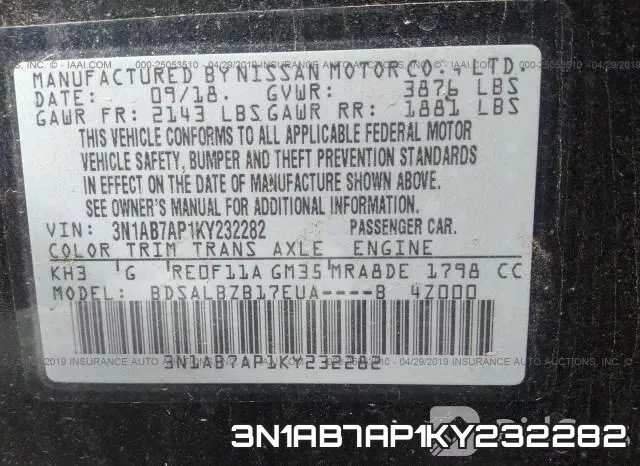 3N1AB7AP1KY232282 фото 10