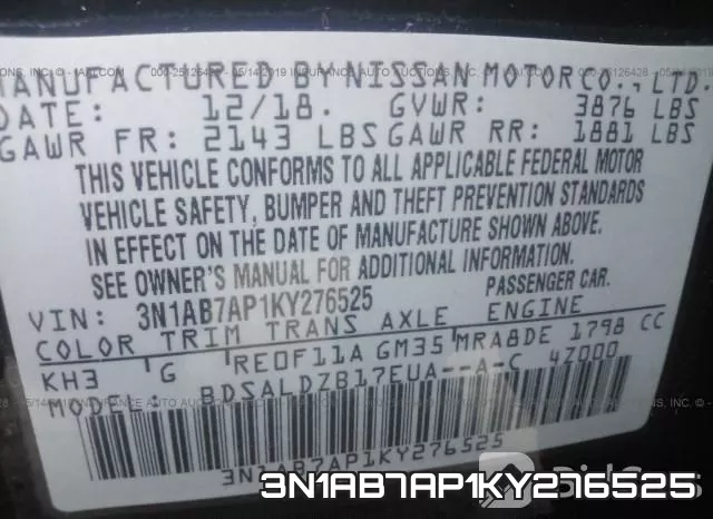 3N1AB7AP1KY276525 фото 10