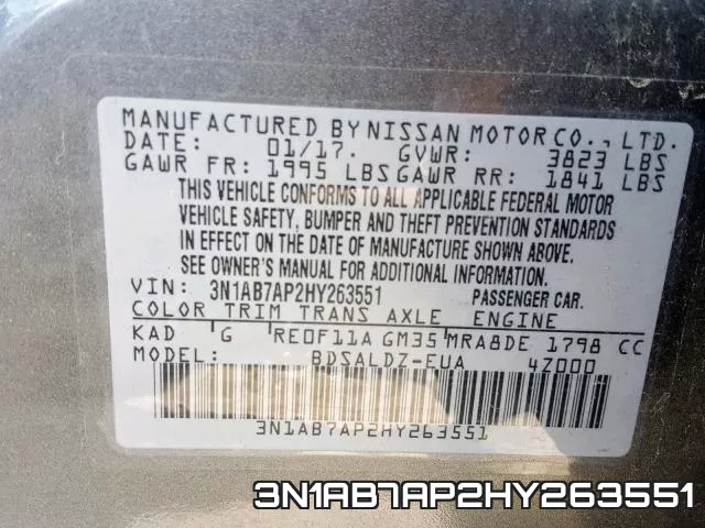3N1AB7AP2HY263551 фото 2