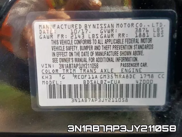 3N1AB7AP3JY211058 фото 2