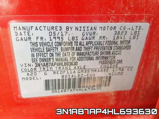 3N1AB7AP4HL693630 фото 2