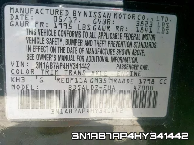 3N1AB7AP4HY341442 фото 2
