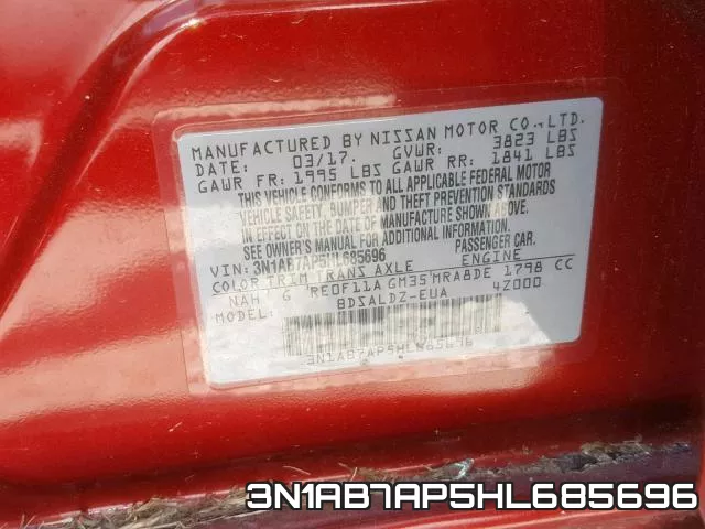 3N1AB7AP5HL685696 фото 2