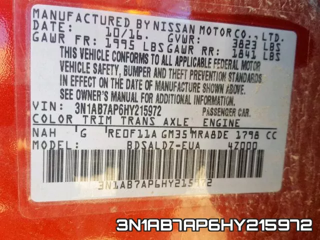 3N1AB7AP6HY215972 фото 2