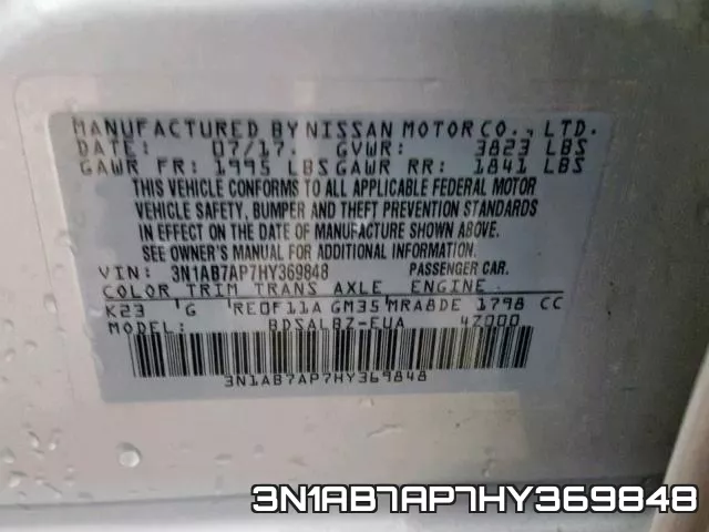 3N1AB7AP7HY369848 фото 2