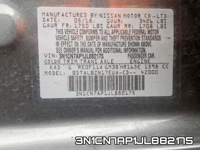 3N1CN7AP1JL882175 фото 2