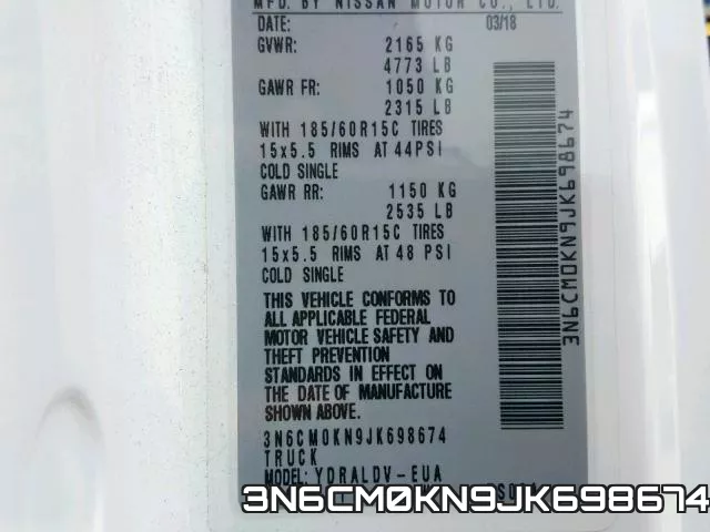 3N6CM0KN9JK698674 фото 2