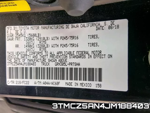 3TMCZ5AN4JM188403 фото 2