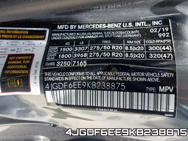 4JGDF6EE9KB238875 фото 2