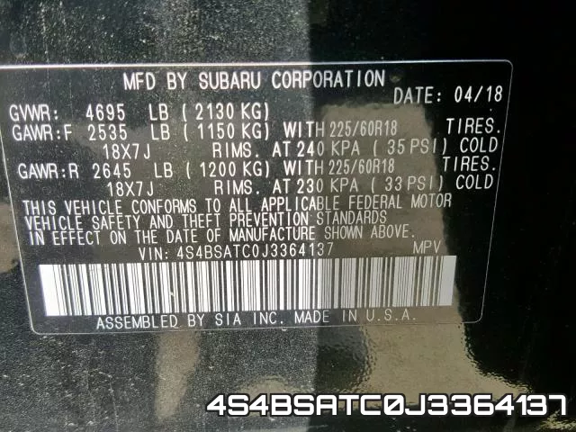4S4BSATC0J3364137 фото 2