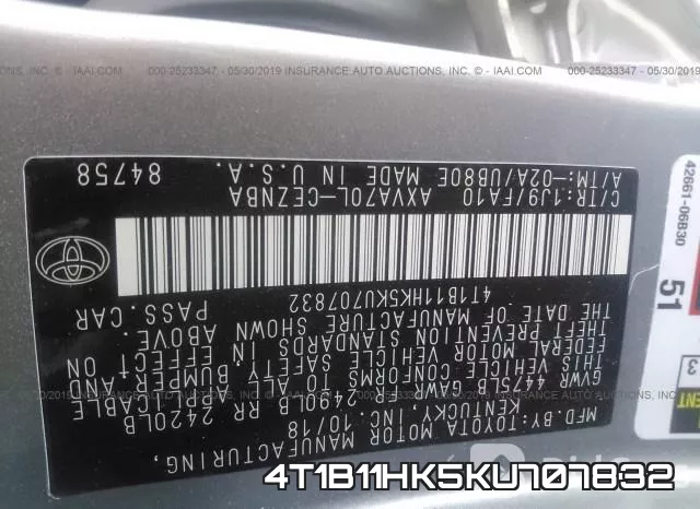 4T1B11HK5KU707832 фото 10