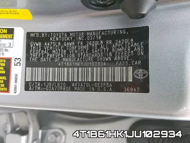 4T1B61HK1JU102934 фото 2