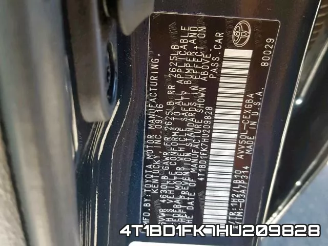 4T1BD1FK7HU209828 фото 2