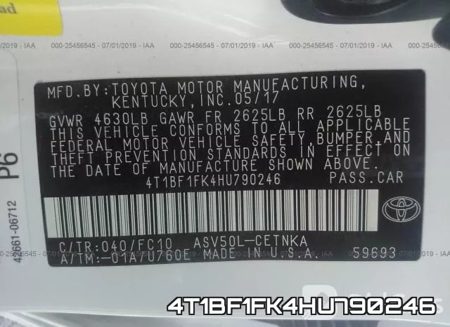 4T1BF1FK4HU790246 фото 10