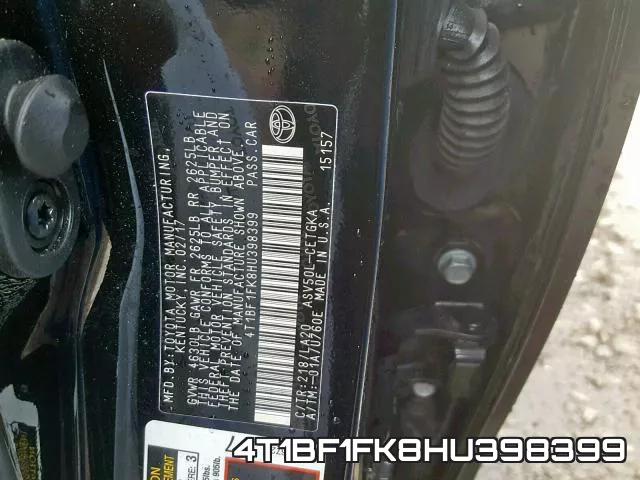 4T1BF1FK8HU398399 фото 2