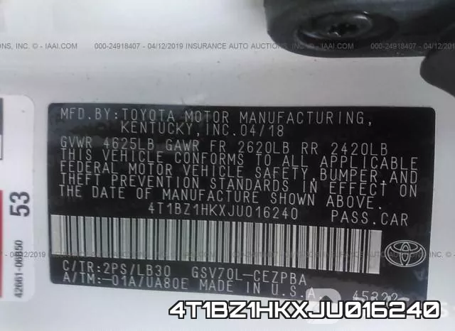 4T1BZ1HKXJU016240 фото 10
