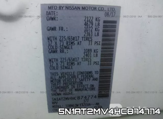 5N1AT2MV4HC874774 фото 10