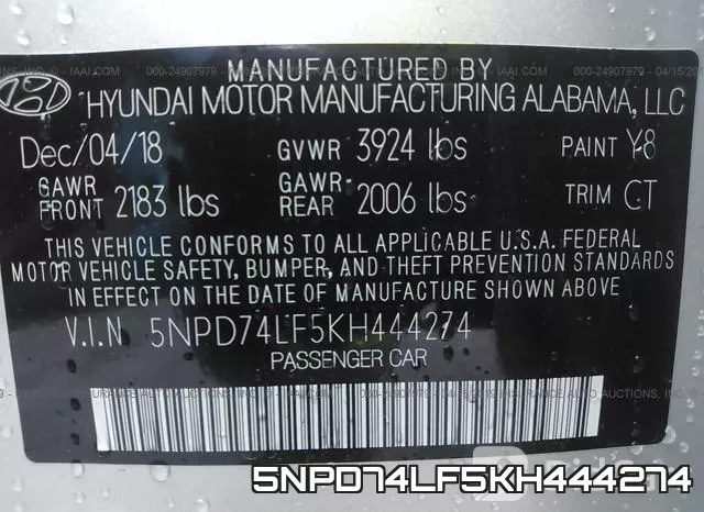 5NPD74LF5KH444274 фото 10