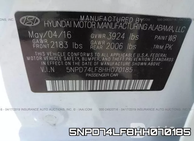 5NPD74LF8HH070185 фото 10