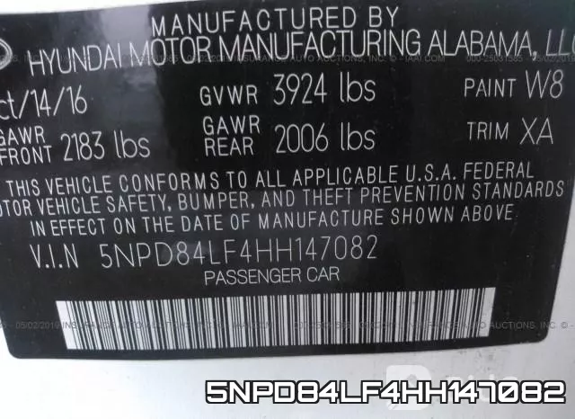 5NPD84LF4HH147082 фото 10