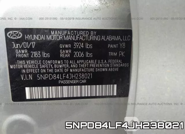 5NPD84LF4JH238021 фото 9