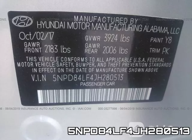 5NPD84LF4JH280513 фото 10