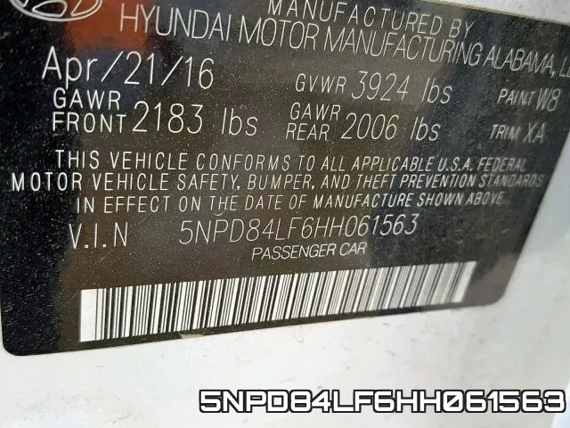 5NPD84LF6HH061563 фото 2