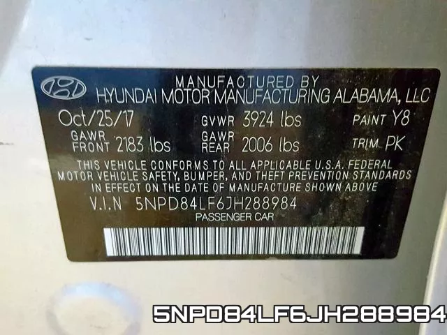 5NPD84LF6JH288984 фото 2