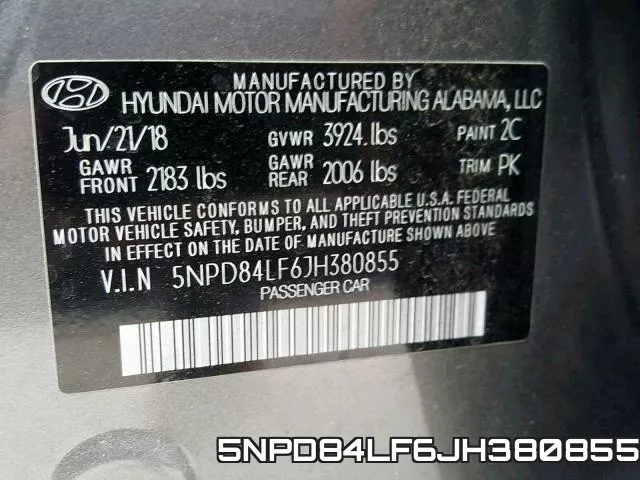 5NPD84LF6JH380855 фото 2