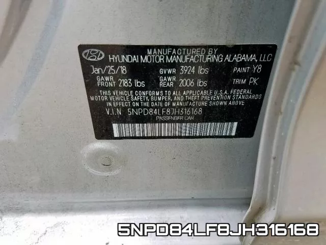 5NPD84LF8JH316168 фото 2