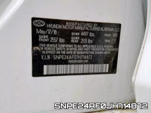 5NPE24AF0JH714872 фото 2