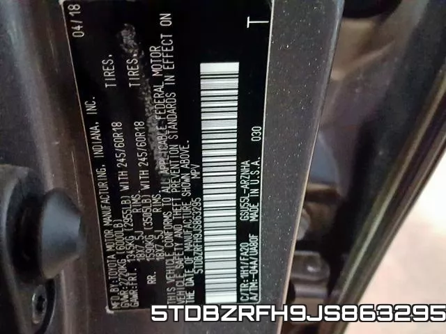 5TDBZRFH9JS863295 фото 2