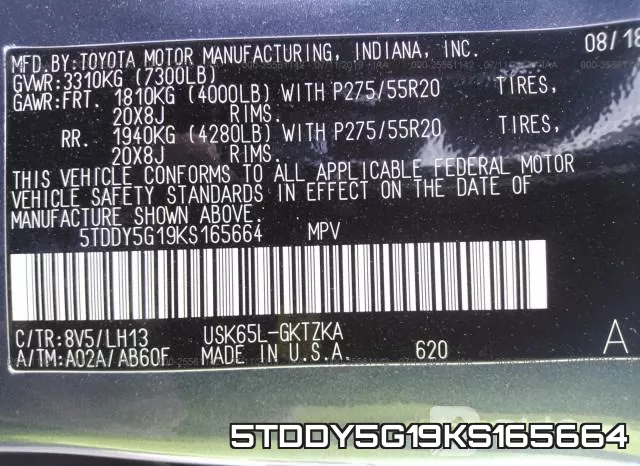 5TDDY5G19KS165664 фото 10