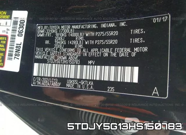 5TDJY5G13HS150783 фото 10