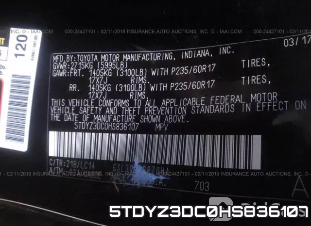 5TDYZ3DC0HS836107 фото 10
