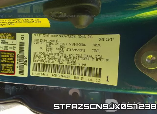 5TFAZ5CN9JX057238 фото 10