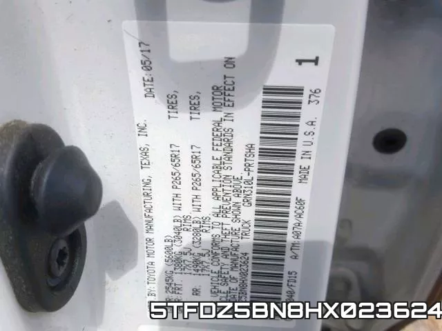 5TFDZ5BN8HX023624 фото 2