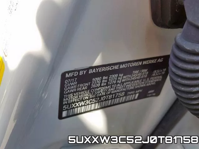 5UXXW3C52J0T81758 фото 2