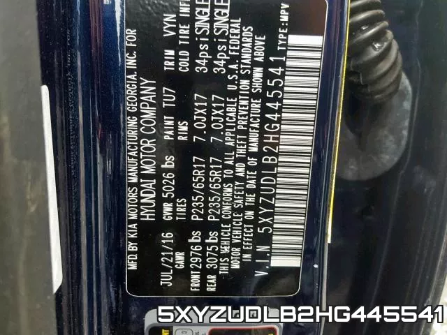 5XYZUDLB2HG445541 фото 2