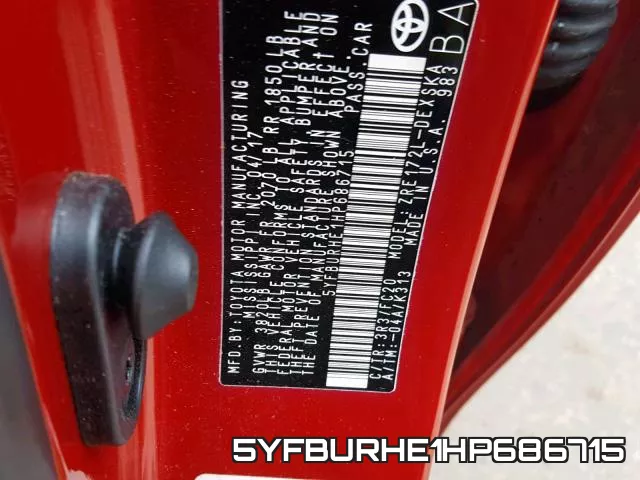 5YFBURHE1HP686715 фото 2