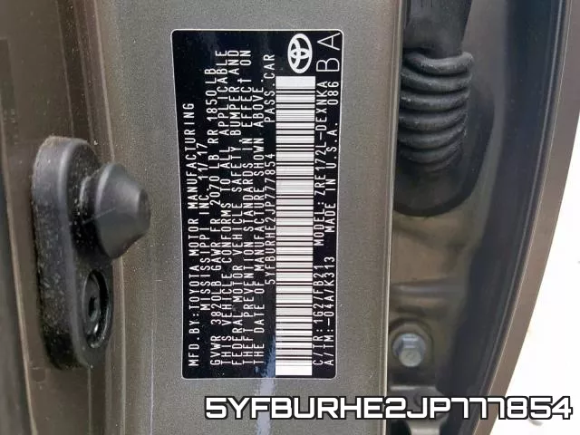 5YFBURHE2JP777854 фото 2