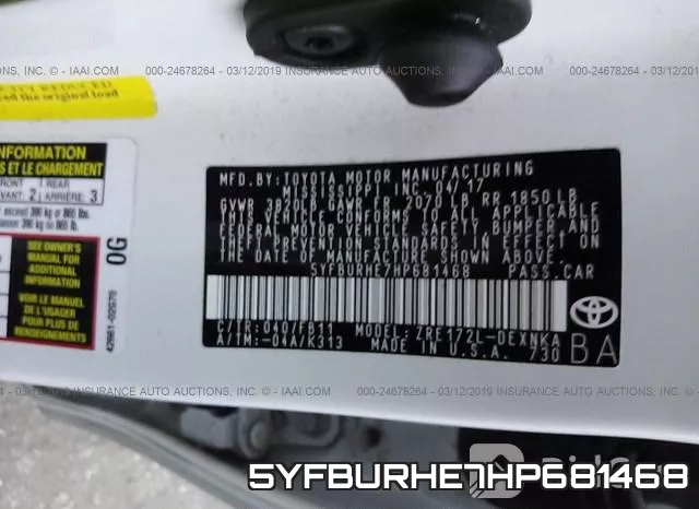 5YFBURHE7HP681468 фото 10