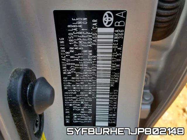 5YFBURHE7JP802148 фото 2
